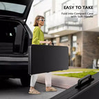 Tavolo pieghevole quadrato nero, 86 cm, 4 posti a sedere