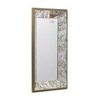 MAYEERTY 20 x 12 Antique Rectangle Mirror with Floral Accents, Wall Mirror for Living Room Hanging, Silver