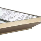 Specchio da parete rettangolare argento, cornice con accenti floreali, 1 pezzo