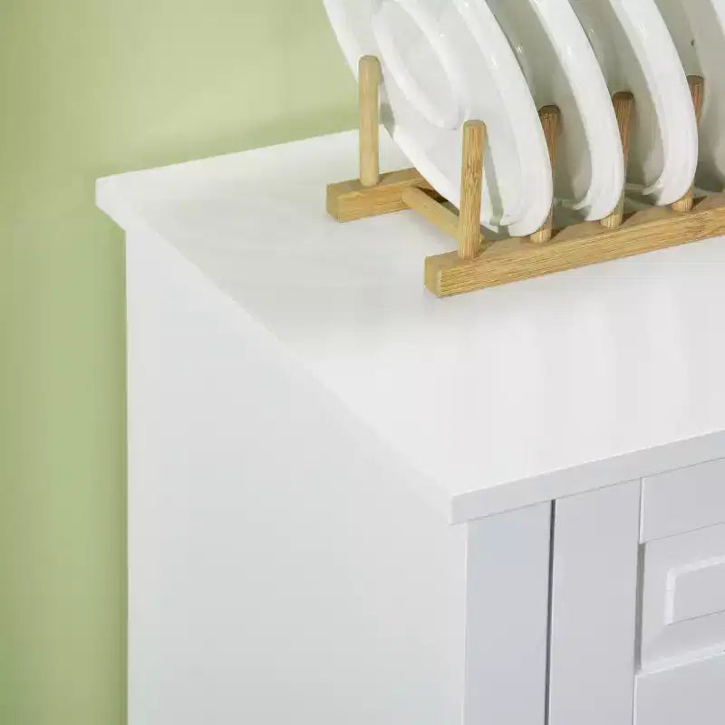 Madia/Credenza Nera/Bianca con 2 Cassetti e Ripiani Regolabili – Montaggio in 2 Persone