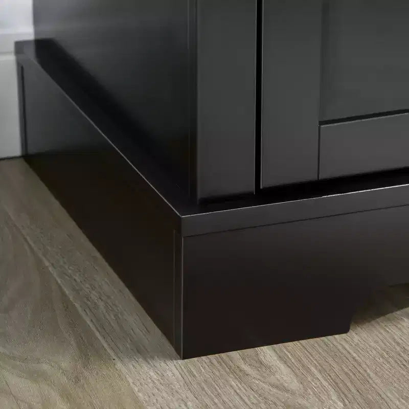 Madia/Credenza Nera/Bianca con 2 Cassetti e Ripiani Regolabili – Montaggio in 2 Persone