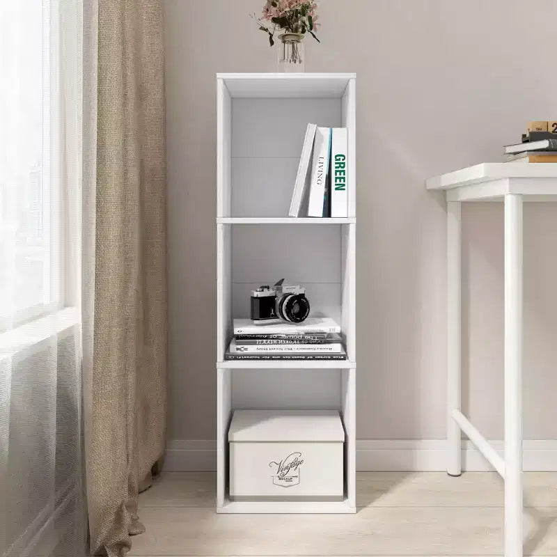 Libreria Etagere a 3 Ripiani Rovere Naturale / Bianco – Montaggio Monoposto