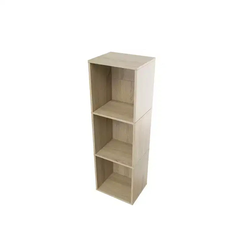 Libreria Etagere a 3 Ripiani Rovere Naturale / Bianco – Montaggio Monoposto