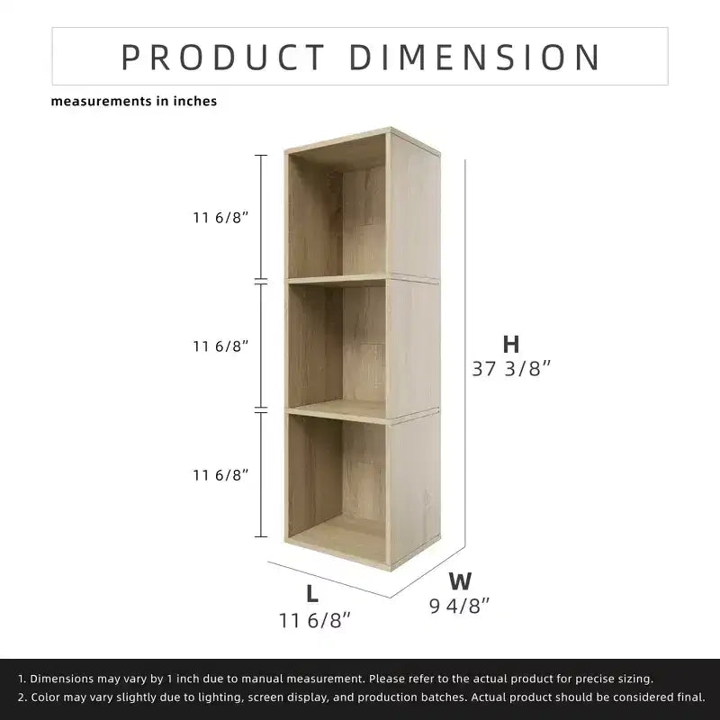 Libreria Etagere a 3 Ripiani Rovere Naturale / Bianco – Montaggio Monoposto