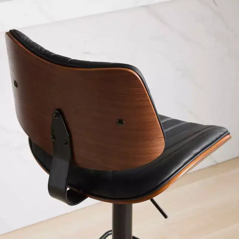 Sgabello da bar girevole regolabile Beige/Nero, stile Mid-Century, set da 2