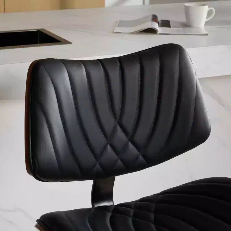 Sgabello da bar girevole regolabile Beige/Nero, stile Mid-Century, set da 2