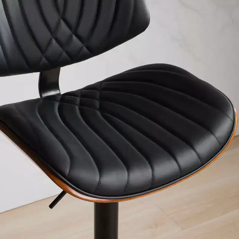 Sgabello da bar girevole regolabile Beige/Nero, stile Mid-Century, set da 2