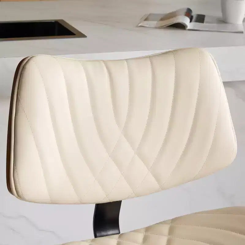 Sgabello da bar girevole regolabile Beige/Nero, stile Mid-Century, set da 2