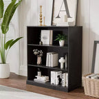 PexFix 36x31x16 Doorless Wood Bookshelf Storage Cabinet Bookcase&Office Cabinet for Kitchen Bedroom Entryway Living Room Dinning Room Black