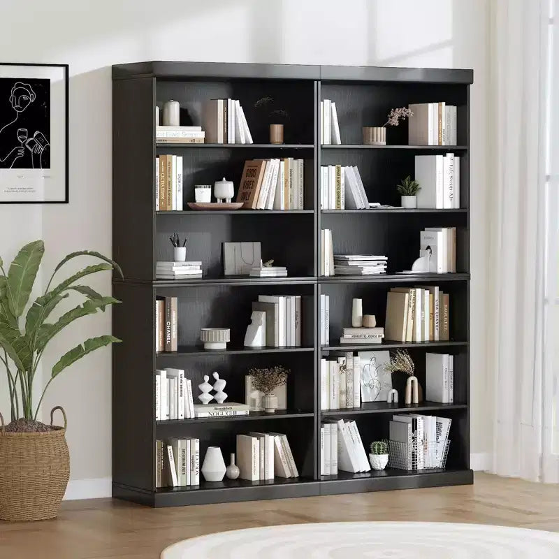 Libreria aperta senza ante/mobile contenitore in legno nero – Unità singola