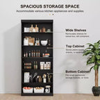 Libreria aperta senza ante/mobile contenitore in legno nero – Unità singola