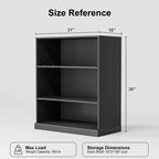 Libreria aperta senza ante/mobile contenitore in legno nero – Unità singola