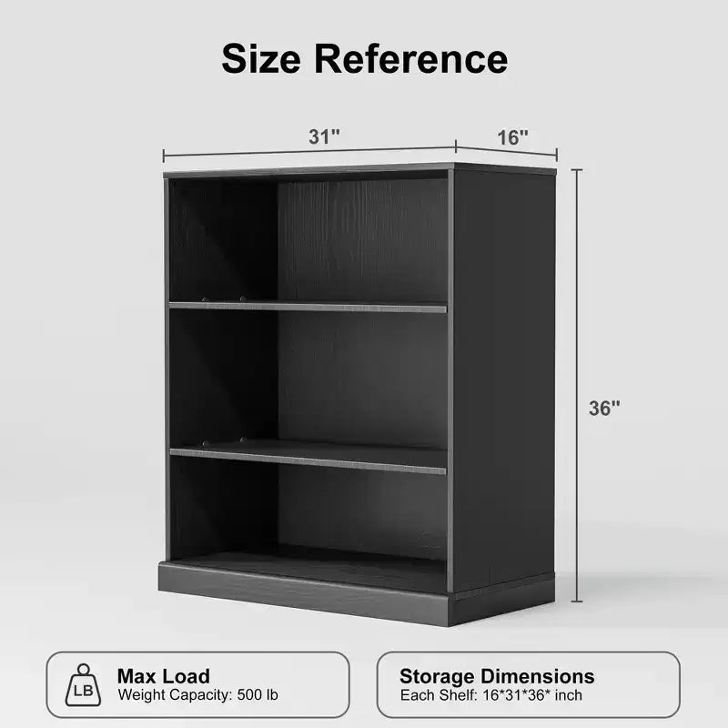 Libreria aperta senza ante/mobile contenitore in legno nero – Unità singola
