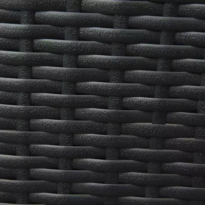 Tavolino da esterno in vimini rattan con foro per ombrellone, marrone/nero, 2 colori, 1 persona