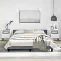 Bed Frame With Headboard Dark grey Velvet, plywood, engineered wood