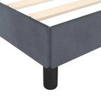 Struttura letto matrimoniale Queen Size in velluto grigio scuro, senza testiera, per 2 persone