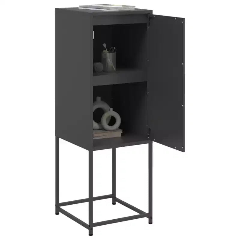 Highboard in Acciaio Nero – Anta Singola, Stile Industriale