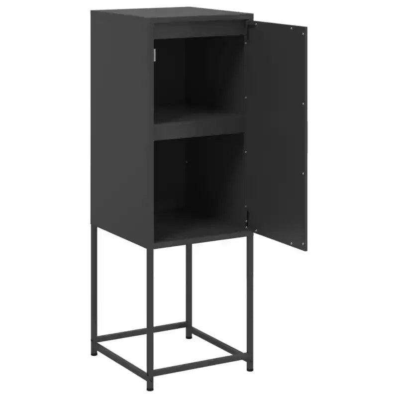 Highboard in Acciaio Nero – Anta Singola, Stile Industriale