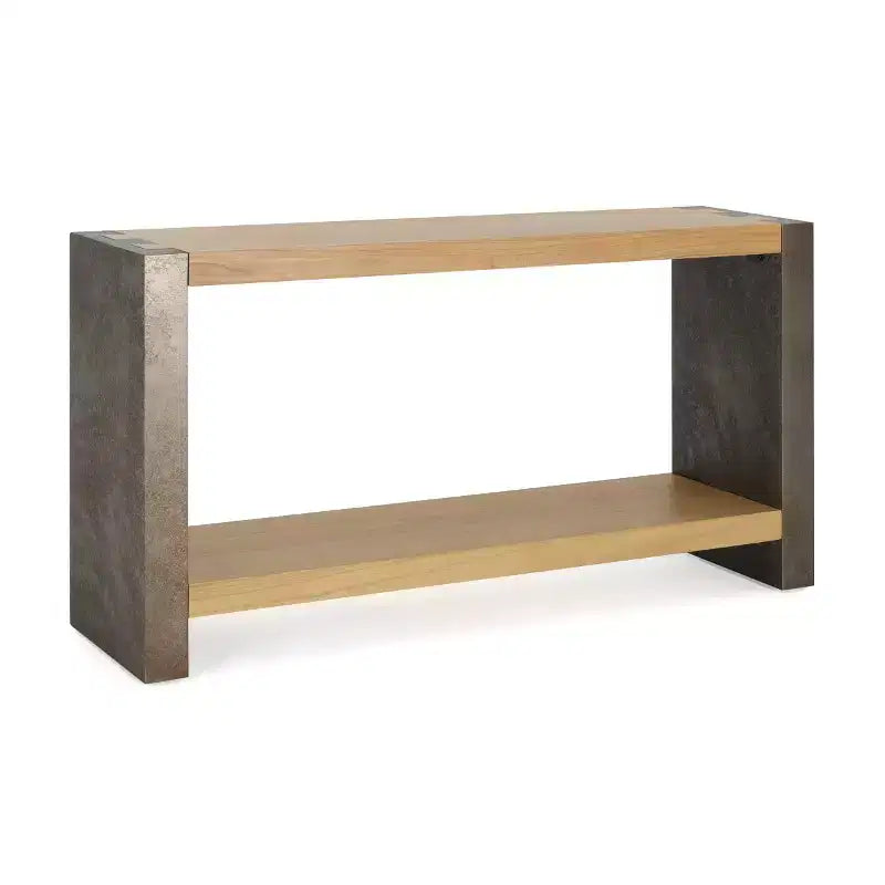 Farmhouse Console Table, Distressed Wood Entryway Table with Dovetail Joinery, Bottom Shelf for Hallway or Living Room - Panipeachy
