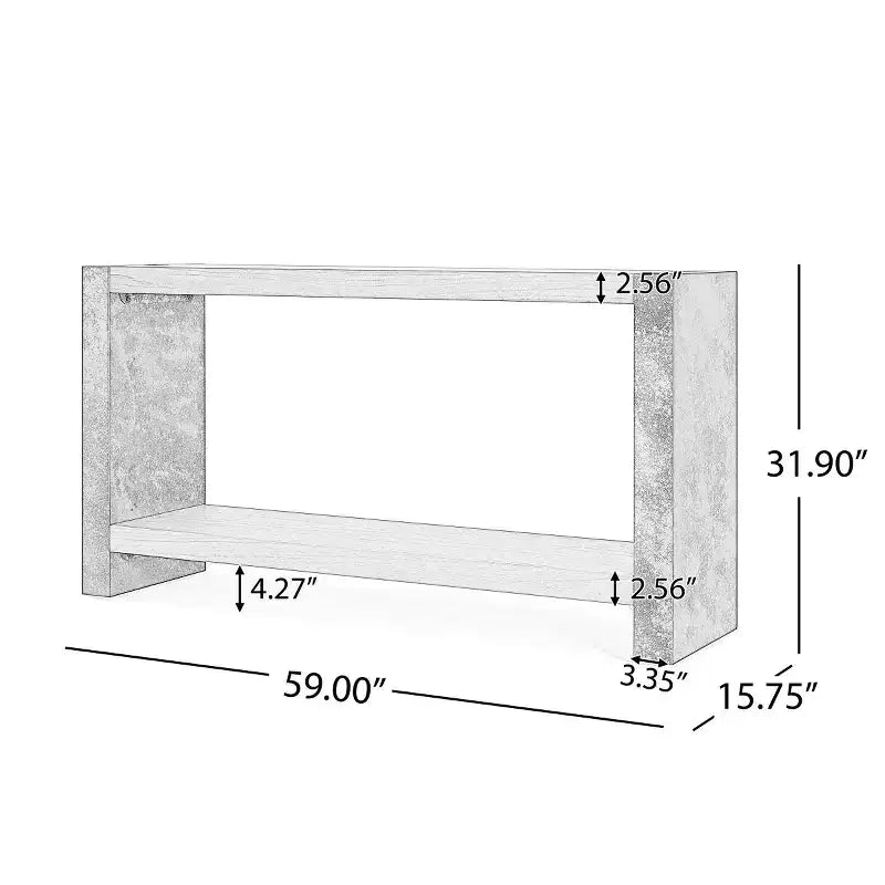 Tavolo Consolle Industriale Marrone con Ripiano Inferiore, Top Effetto Legno, 150 cm Larghezza, Montaggio 1 Persona