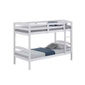 Royal Hampton Twin Bunk Bed, Convenient Ladder, Arch Slat Design, White Solid Wood