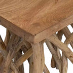 Tavolino quadrato, marrone, base in legno incrociata, 1 pezzo