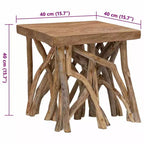 Tavolino quadrato, marrone, base in legno incrociata, 1 pezzo