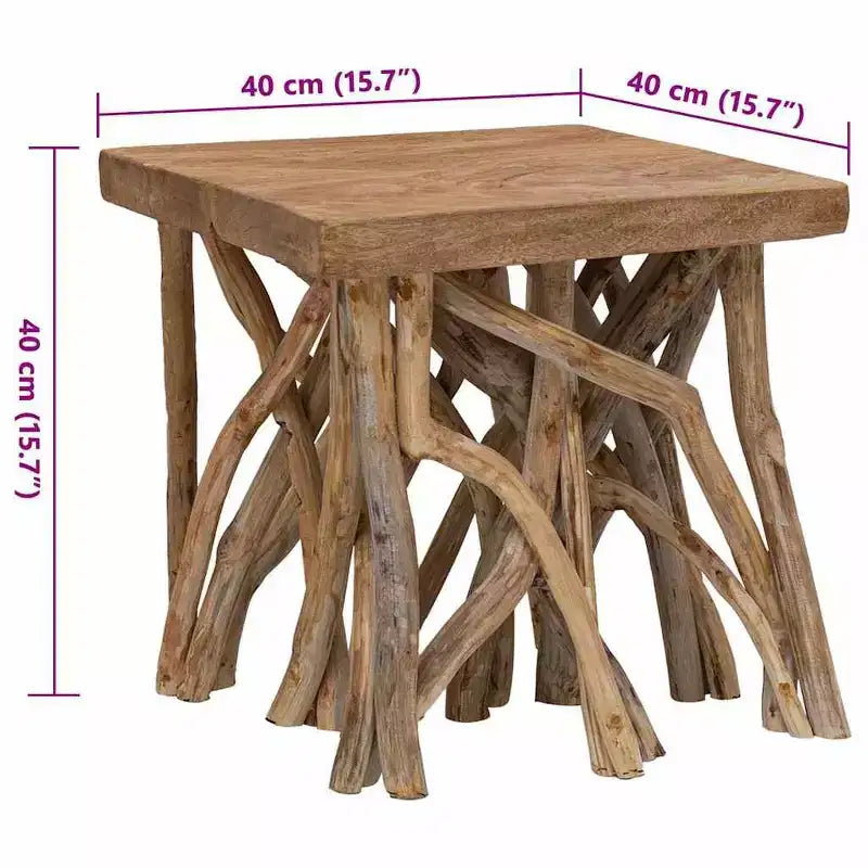 Tavolino quadrato, marrone, base in legno incrociata, 1 pezzo