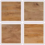 Tavolino quadrato, marrone, base in legno incrociata, 1 pezzo