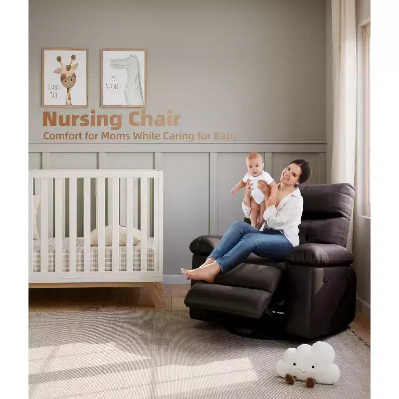 Ampia poltrona reclinabile manuale con calore e massaggio, in pelle PU – Beige/Nero/Caffè/Grigio/Retrò/Marrone chiaro, seduta singola
