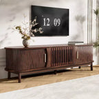 Farmhouse TV Stand for 75 Inches TVs, TV Console Table with Storage Cabinet for Living Room Bedroom