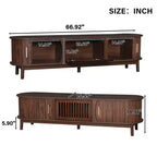 Mobile TV in legno naturale con contenitore, marrone, montaggio a 1 persona, adatto per TV fino a 75"
