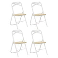 FurnitureR Folding Chair with MDF Wood Seat and Sturdy Metal Frame, Lightweight Space-Saving Foldable Chair for Dining, Patio & Extra Seating