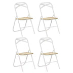 FurnitureR Folding Chair with MDF Wood Seat and Sturdy Metal Frame, Lightweight Space-Saving Foldable Chair for Dining, Patio & Extra Seating