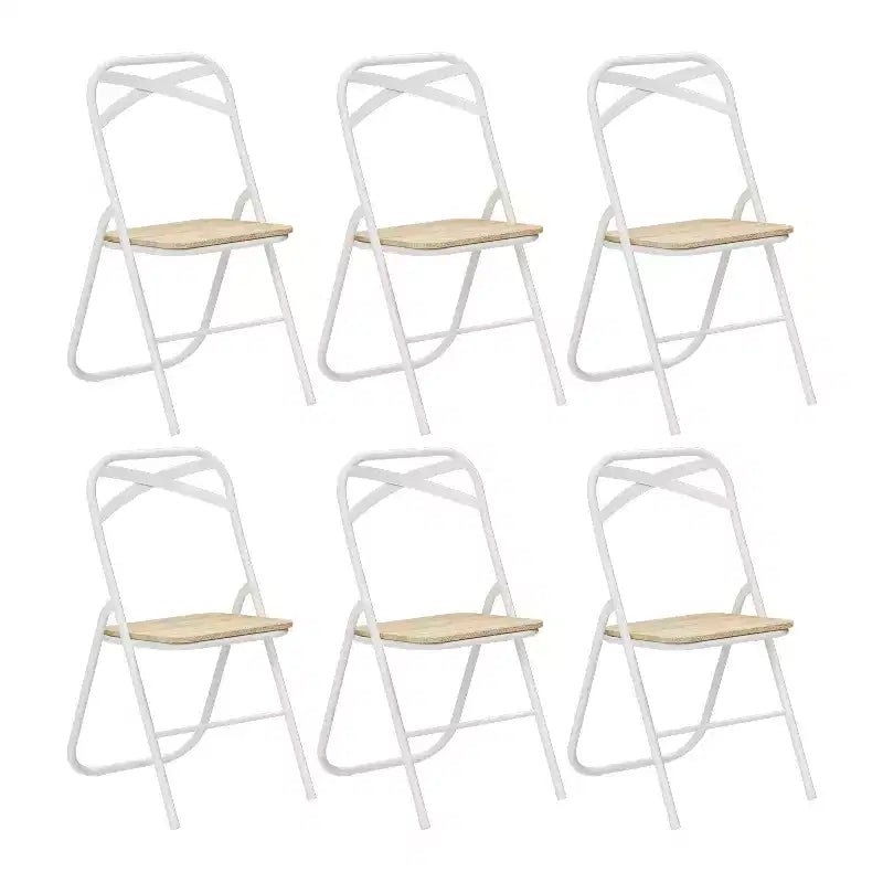 Sedia Pieghevole Faggio/Beige, Telaio in Metallo e Sedile in MDF, Set da 4/6