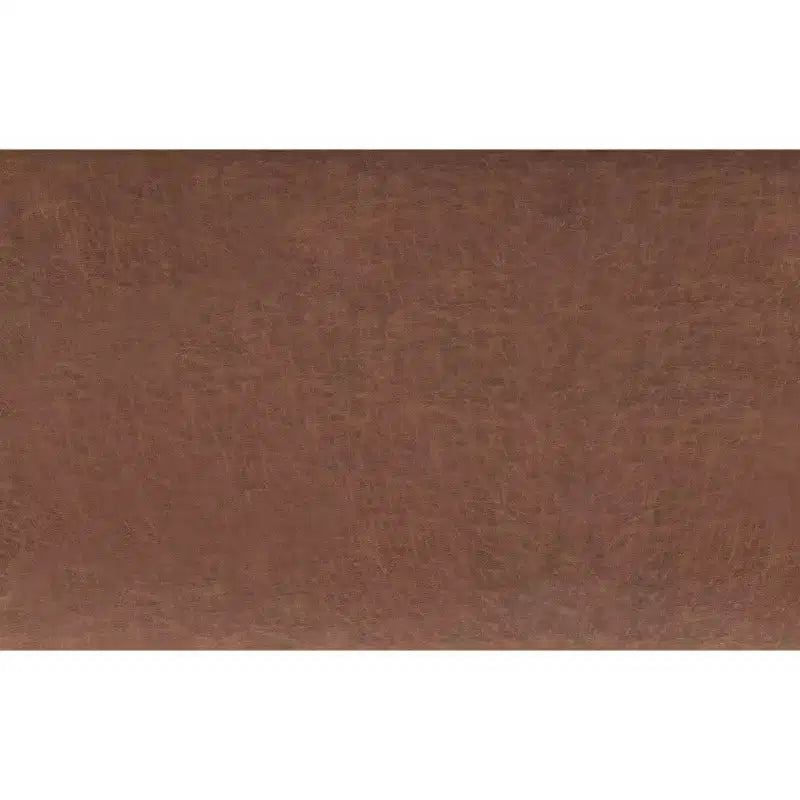 Poggiapiedi contenitore rettangolare in similpelle marrone invecchiato, stile moderno di metà secolo, 1-2 posti, larghezza 122 cm