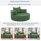 Poltrona girevole rotonda beige/verde/grigia/rossa con 3 cuscini, seduta singola