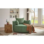 Poltrona girevole rotonda beige/verde/grigia/rossa con 3 cuscini, seduta singola