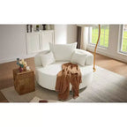 Poltrona girevole rotonda beige/verde/grigia/rossa con 3 cuscini, seduta singola