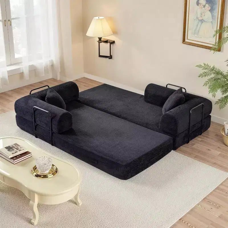 Divano letto futon convertibile 4 in 1, velluto a coste, 2 posti, vari colori