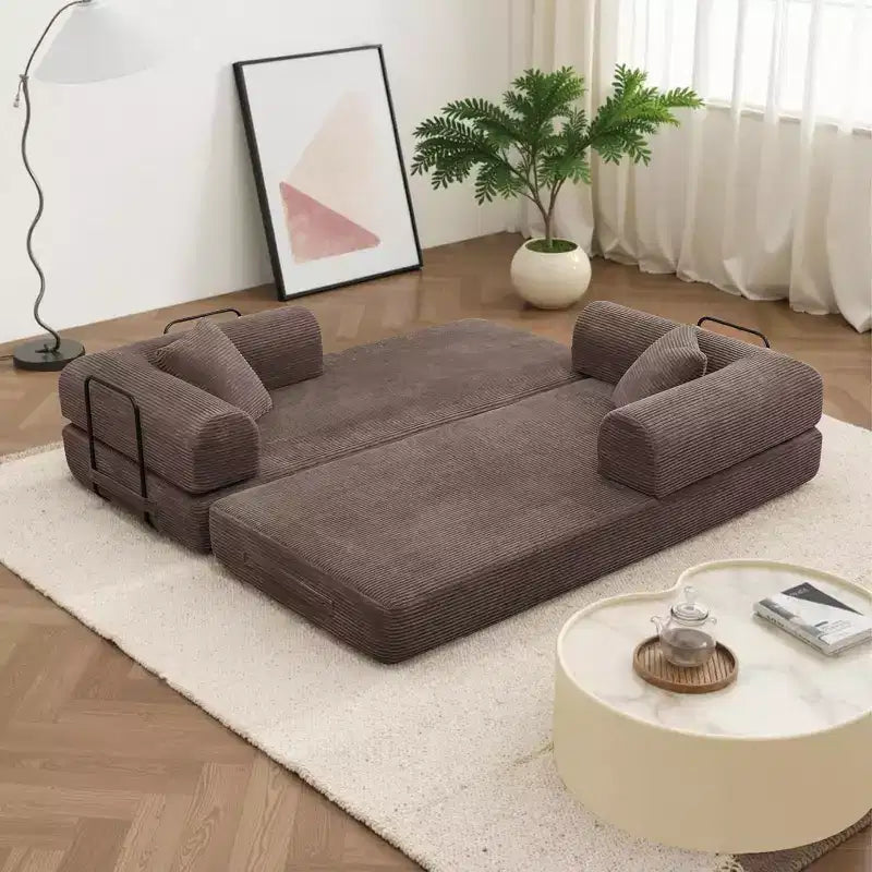 Divano letto futon convertibile 4 in 1, velluto a coste, 2 posti, vari colori