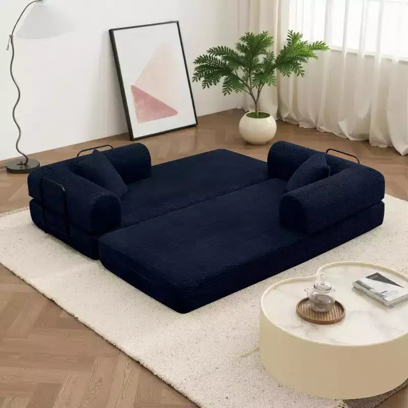Divano letto futon convertibile 4 in 1, velluto a coste, 2 posti, vari colori