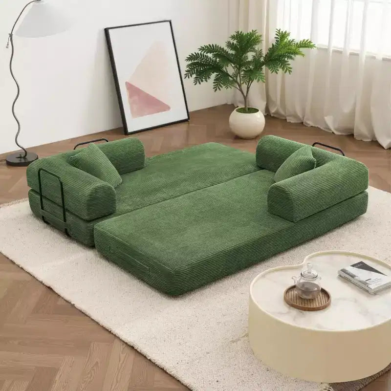 Divano letto futon convertibile 4 in 1, velluto a coste, 2 posti, vari colori