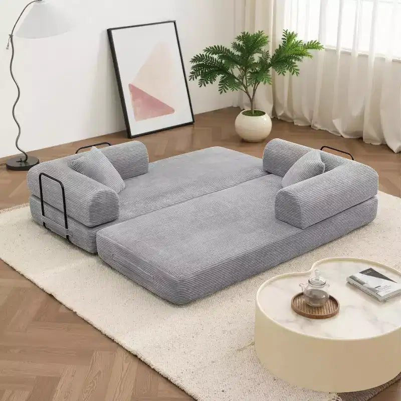 Divano letto futon convertibile 4 in 1, velluto a coste, 2 posti, vari colori