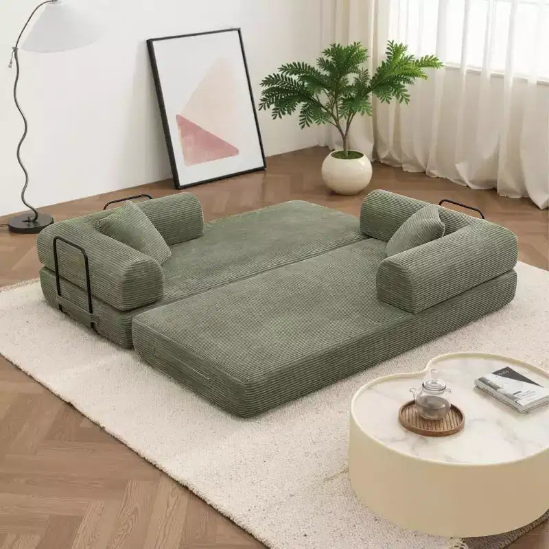 Divano letto futon convertibile 4 in 1, velluto a coste, 2 posti, vari colori