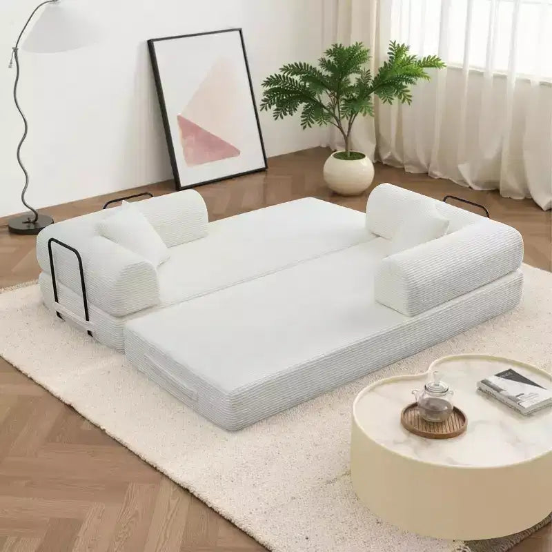 Divano letto futon convertibile 4 in 1, velluto a coste, 2 posti, vari colori