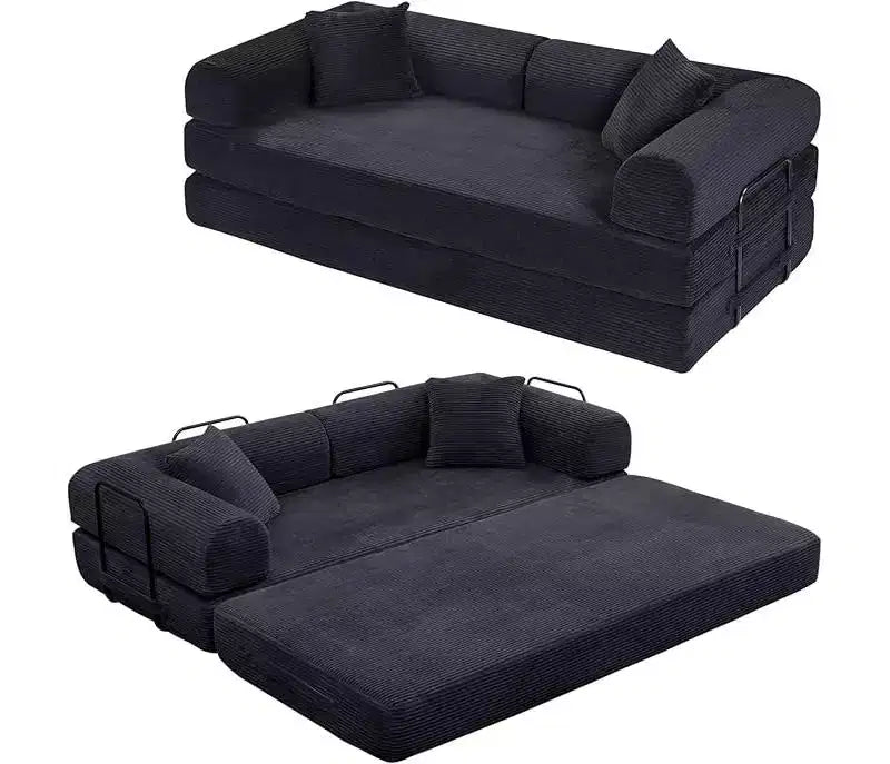 Divano letto futon convertibile 4 in 1, velluto a coste, 2 posti, vari colori