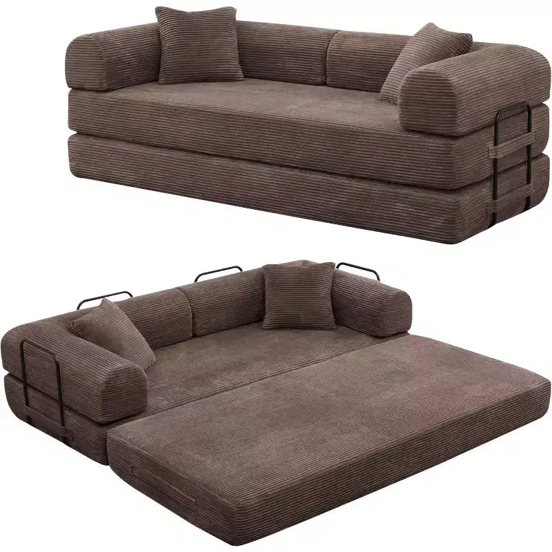 Divano letto futon convertibile 4 in 1, velluto a coste, 2 posti, vari colori