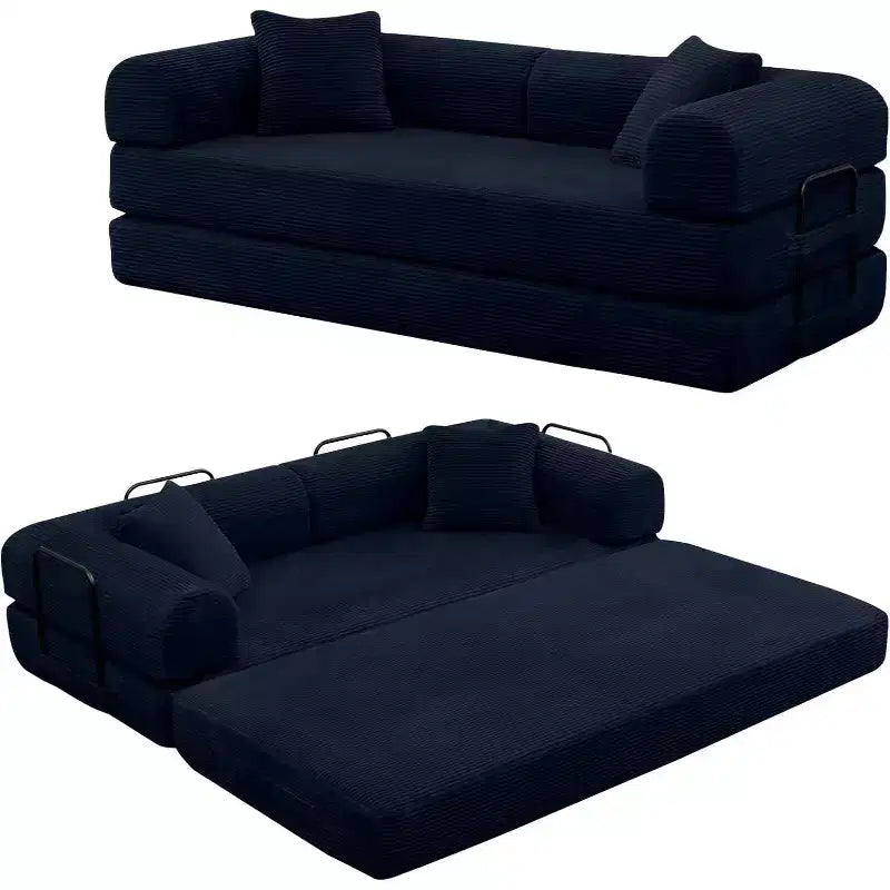 Divano letto futon convertibile 4 in 1, velluto a coste, 2 posti, vari colori