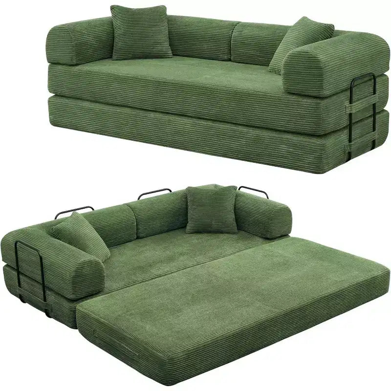 Divano letto futon convertibile 4 in 1, velluto a coste, 2 posti, vari colori